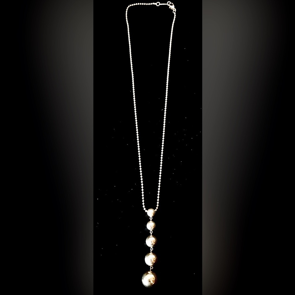 Tiffany & Co. Silver Graduated Ball Drop Necklace